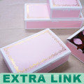 Low Price Good Quality Classic Foil Stamping Pink Square Food Packaging Box